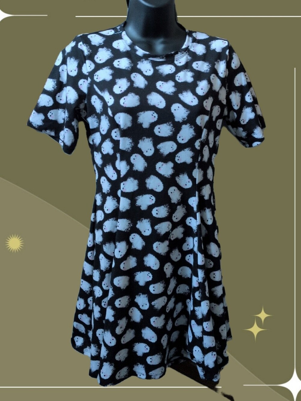 ✨Ghosties Longline Evil Tee Dress by BlackMilk Clothing size s